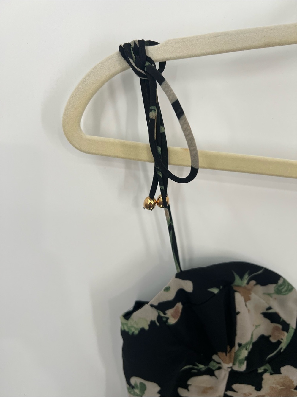 Petal & Pup Meg Bustier Black Midi Dress with Cream Floral Print - Picture 8 of 15